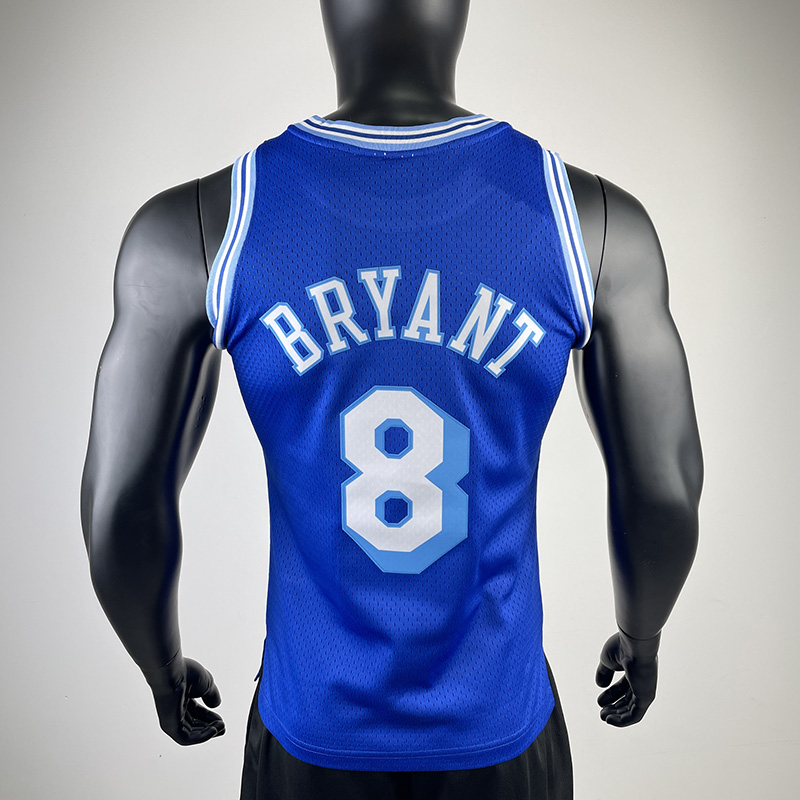 US$ 26.00 - 1996-97 LAKERS BRYANT #8 Blue Retro Top Quality Hot Pressing  NBA Jersey(圆领） 