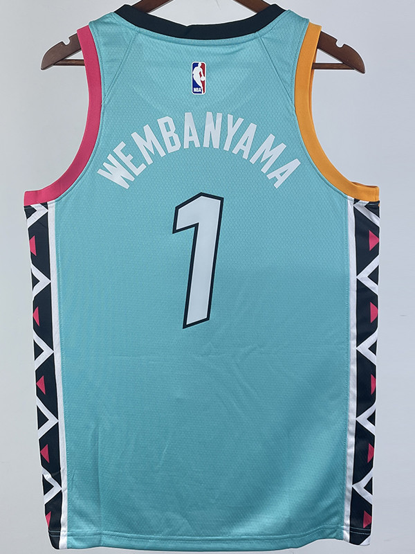 2023/24 Spurs WEMBANYAMA #1 Black Retro NBA Jerseys