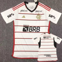 23-24 Flamengo Away Fans Soccer Jersey (Print All Sponsor) 带全广告