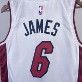 22-23 HEAT JAMES #6 White Top Quality Hot Pressing NBA Jersey (V领）