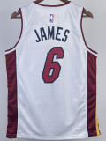 22-23 HEAT JAMES #6 White Top Quality Hot Pressing NBA Jersey (V领）