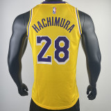 22-23 LAKERS HACHIMURA #28 Yellow Top Quality Hot Pressing NBA Jersey(圆领)