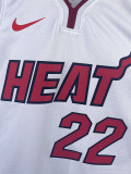 22-23 HEAT BUTLER #22 White Top Quality Hot Pressing NBA Jersey (V领）