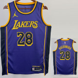 22-23 LAKERS HACHIMURA #28 Purple Top Quality Hot Pressing NBA Jersey (Trapeze Edition)