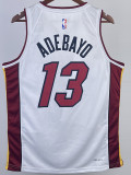 22-23 HEAT ADEBAYO #13 White Top Quality Hot Pressing NBA Jersey (V领）