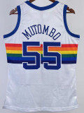 1991-92 Nuggets MUTOMBO #55 White Retro Top Quality Hot Pressing NBA Jersey