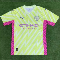 23-24 Man City Fluorescent  Yellow GoalKeeper Soccer Jersey