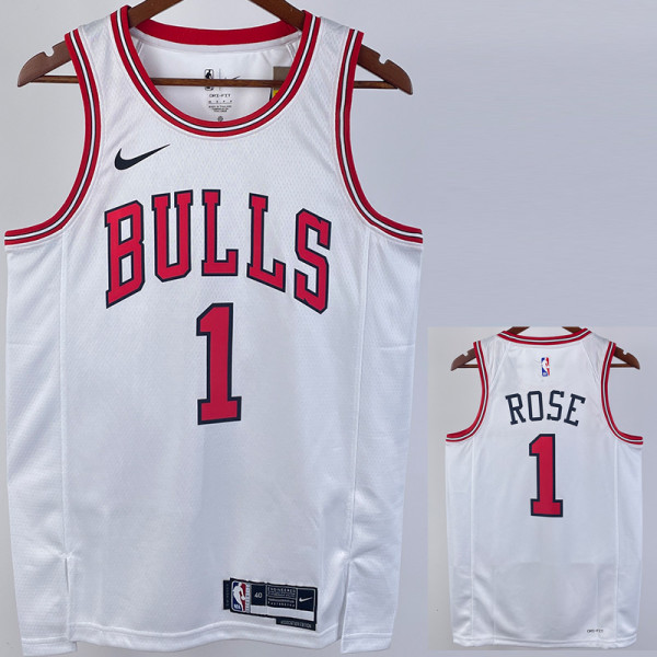 22-23 BULLS ROSE #1 White Top Quality Hot Pressing NBA Jersey