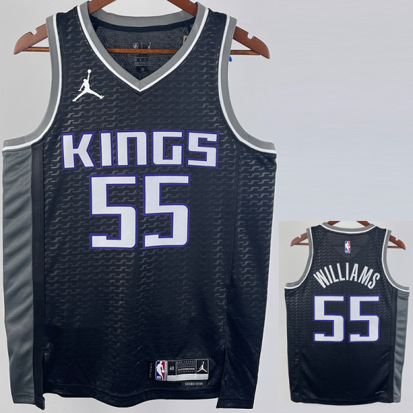 22-23 Kings WILLIAMS #55 Black Top Quality Hot Pressing NBA Jersey (Trapeze Edition)飞人版