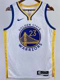 22-23 WARRIORS GREEN #23 White Top Quality Hot Pressing NBA Jersey (V领)