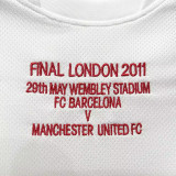 2010-2011 Man Utd Away White Retro Soccer Jersey (欧冠版)