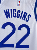 22-23 WARRIORS WIGGINS #22 White Top Quality Hot Pressing NBA Jersey (V领)