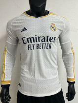 23-24 RMA Home Long Sleeve Player Version Soccer Jersey (长袖球员)