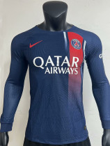 23-24 PSG Home Long Sleeve Player Version Soccer Jersey (长袖球员)