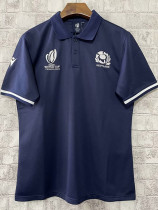 2023 Scotland Royal blue Rugby Polo Short Sleeve