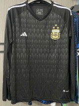 2023 Argentina Black GoalKeeper Long Sleeve Soccer Jersey (长袖)