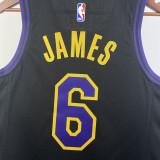 23-24 LAKERS JAMES #6 Black City Edition Top Quality Hot Pressing NBA Jersey