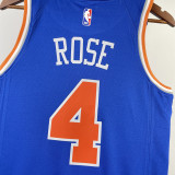 22-23 KNICKS ROSE #4 Blue Top Quality Hot Pressing NBA Jersey