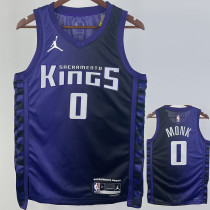 23-24 Kings MONK #0 Purple Top Quality Hot Pressing NBA Jersey (Trapeze Edition)飞人版