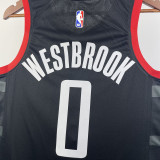 23-24 Rockets WESTBROOK #0 Black Top Quality Hot Pressing NBA Jersey (Trapeze Edition)飞人版