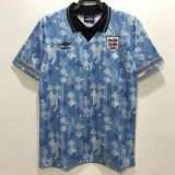 1990 England Away Blue Retro Soccer Jersey