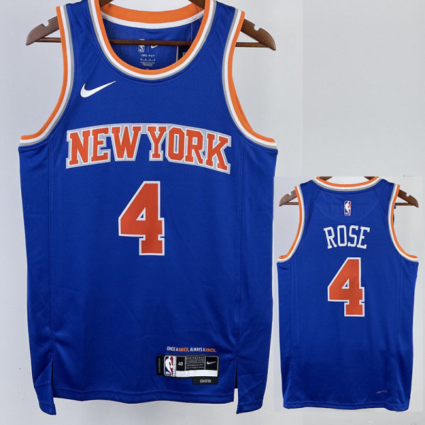 22-23 KNICKS ROSE #4 Blue Top Quality Hot Pressing NBA Jersey