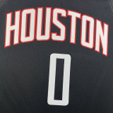 23-24 Rockets WESTBROOK #0 Black Top Quality Hot Pressing NBA Jersey (Trapeze Edition)飞人版