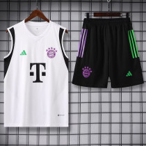 23-24 Bayern White Tank top and shorts suit
