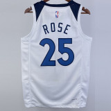 22-23 Timberwolves ROSE #25 White Top Quality Hot Pressing NBA Jersey