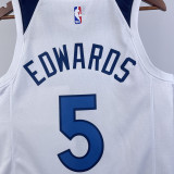 22-23 Timberwolves EDWARDS #5 White Top Quality Hot Pressing NBA Jersey