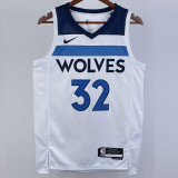 22-23 Timberwolves TOWNS #32 White Top Quality Hot Pressing NBA Jersey