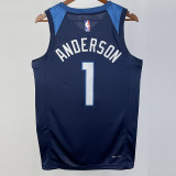 22-23 Timberwolves ANDERSON #1 Blue Top Quality Hot Pressing NBA Jersey