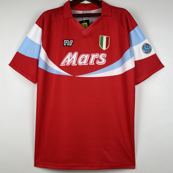 1990-1991 Napoli Away Red Retro Soccer Jersey