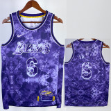 22-23 LAKERS JAMES #6 Purple Top Quality Hot Pressing NBA Jersey (荣耀版)