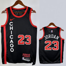 23-24 BULLS JORDAN #23 Black City Edition Top Quality Hot Pressing NBA Jersey