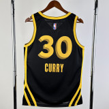 23-24 WARRIORS CURRY #30 Black City Edition Top Quality Hot Pressing NBA Jersey (V领)