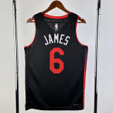 23-24 HEAT JAMES #6 Black City Edition Top Quality Hot Pressing NBA Jersey (V领）