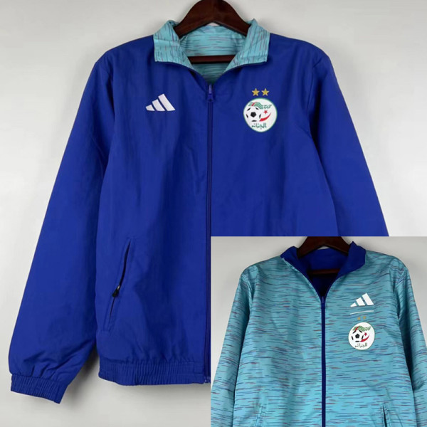 2023 Algeria Dark blue & Sky Blue Double Sided Windbreaker (双面风衣)