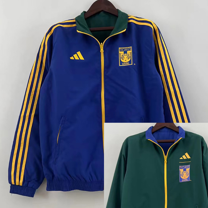 Us 38 00 2023 Tigres Uanl Blue And Green Double Sided Windbreaker