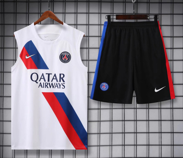 23-24 PSG White Tank top and shorts suit