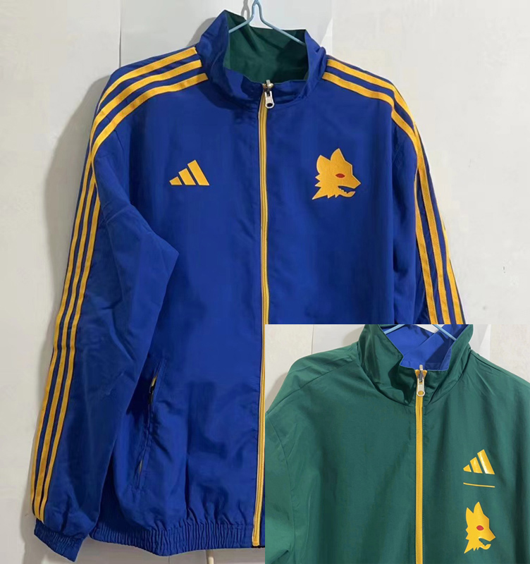 Us 38 00 2023 Roma Blue And Green Double Sided Windbreaker 双面风衣