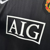 2007-2008 Man Utd Away Black Retro Soccer Jersey