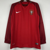 2016 Portugal Home Long Sleeve Retro Soccer Jersey(长袖)