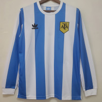 1978 Argentina Home Long Sleeve Retro Soccer Jersey (长袖)