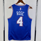 21-22 KNICKS ROSE #4 Blue Top Quality Hot Pressing NBA Jersey (Trapeze Edition) 飞人版