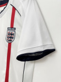 2002 England Home White Retro Soccer Jersey