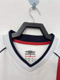 2002 England Home White Retro Soccer Jersey