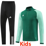 2024 AD Green Kids Half Pull Tracksuit #AB05 (童装) (半拉链)