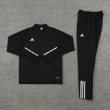 2024 AD Black Kids Half Pull Tracksuit #AB05 (童装) (半拉链)