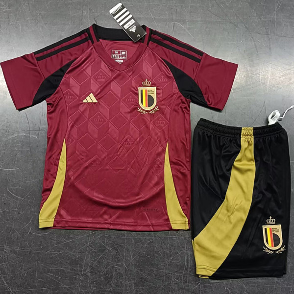 24-25 Belgium Home Kids Soccer Jersey